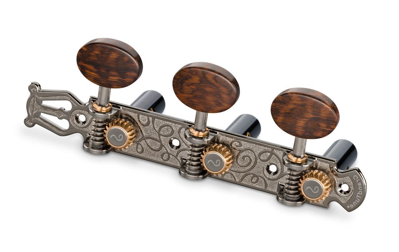 Schaller GrandTune Lyra Tuning Machines - Ruthenium / Snakewood /Black - 10620663.66.12