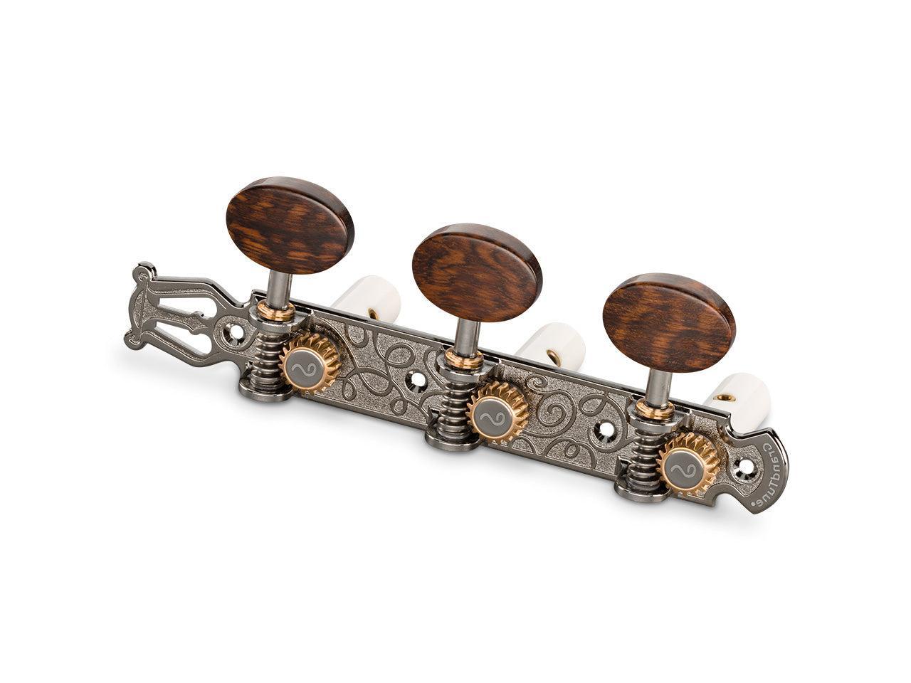 Schaller GrandTune Lyra Tuning Machines - Ruthenium / Snakewood /White - 10620663.66.11