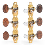 Sloane Classical Guitar Tuners with Snakewood Knobs and Deco Baseplates