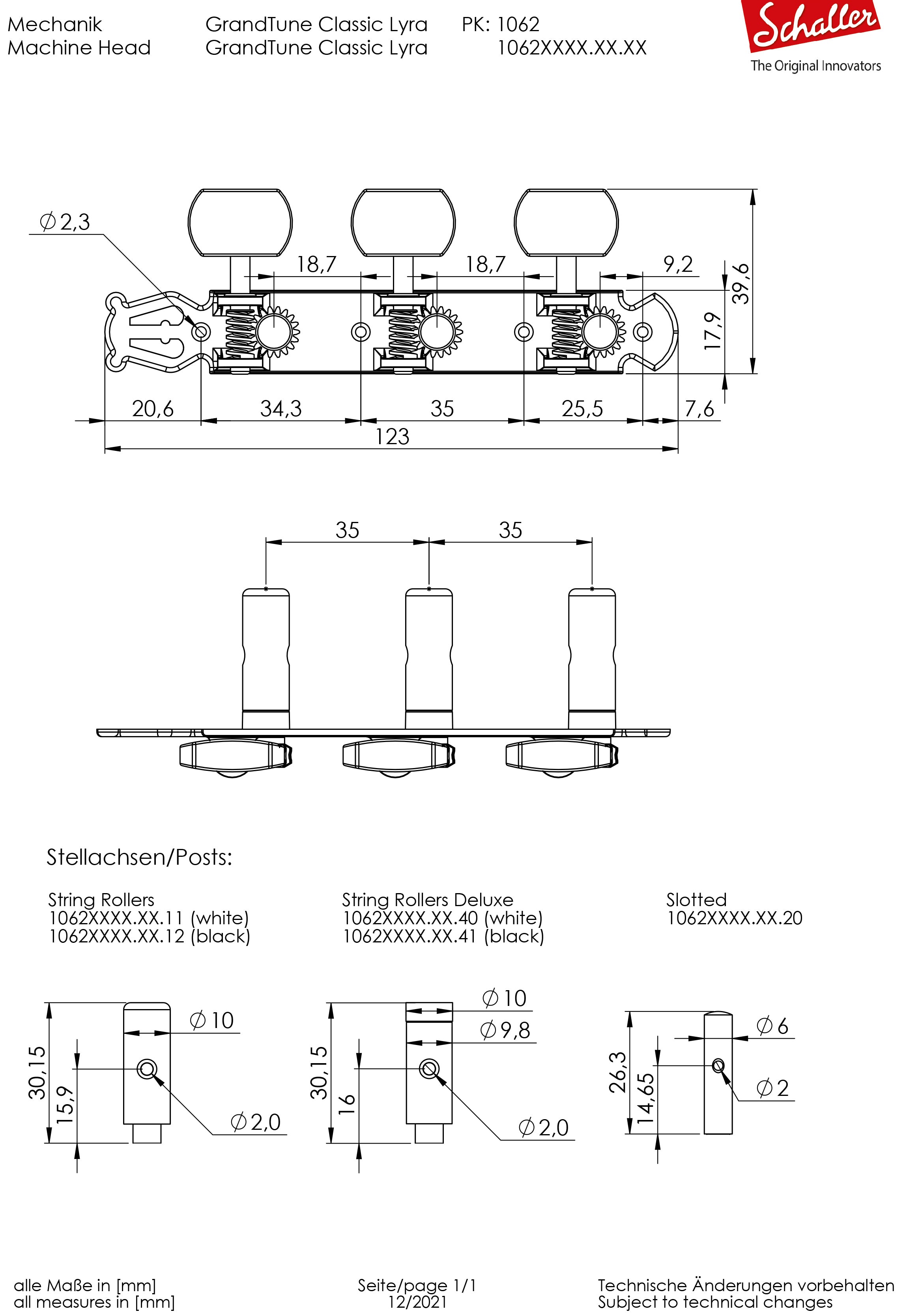 Schaller GrandTune Lyra Tuning Machines - Ruthenium / Snakewood / Black Deluxe - 10620663.66.41