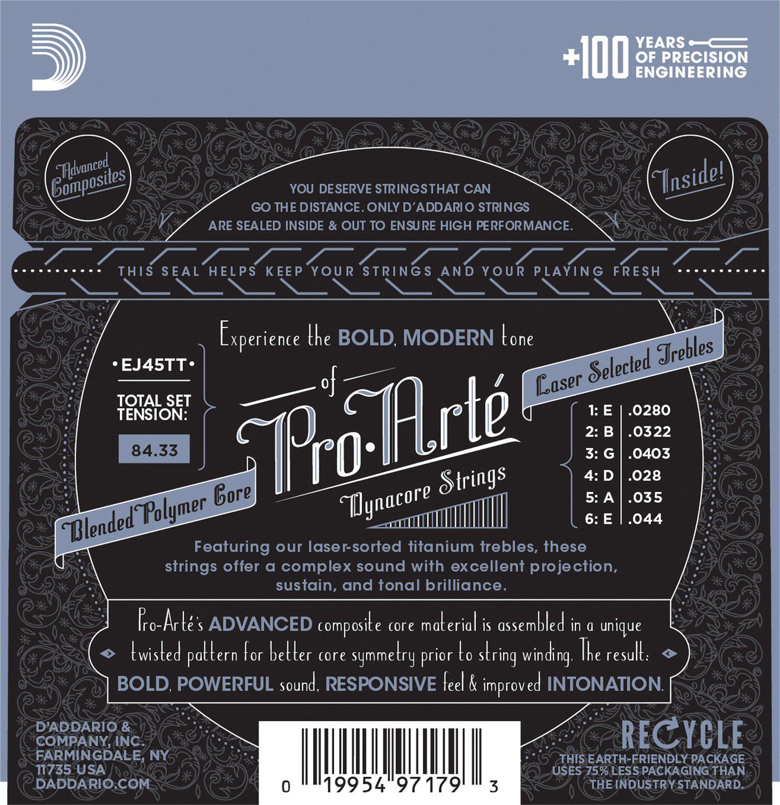 D'Addario EJ45TT Pro Arte Dynacore Normal Tension Classical Guitar Strings