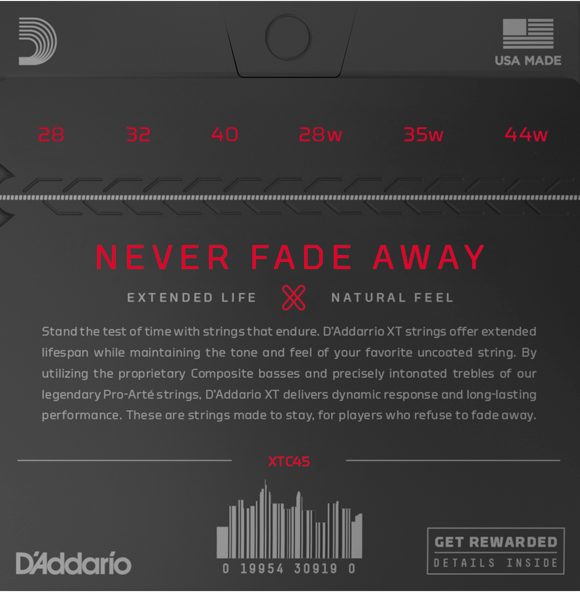 D'Addario<br>XTC45 Extended Life<br>Normal Tension<br>Classical Guitar Strings